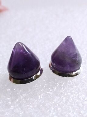 Deep Purple Amethyst Cone Studs #5 ~ Edgy BadA$$ & Sexy!